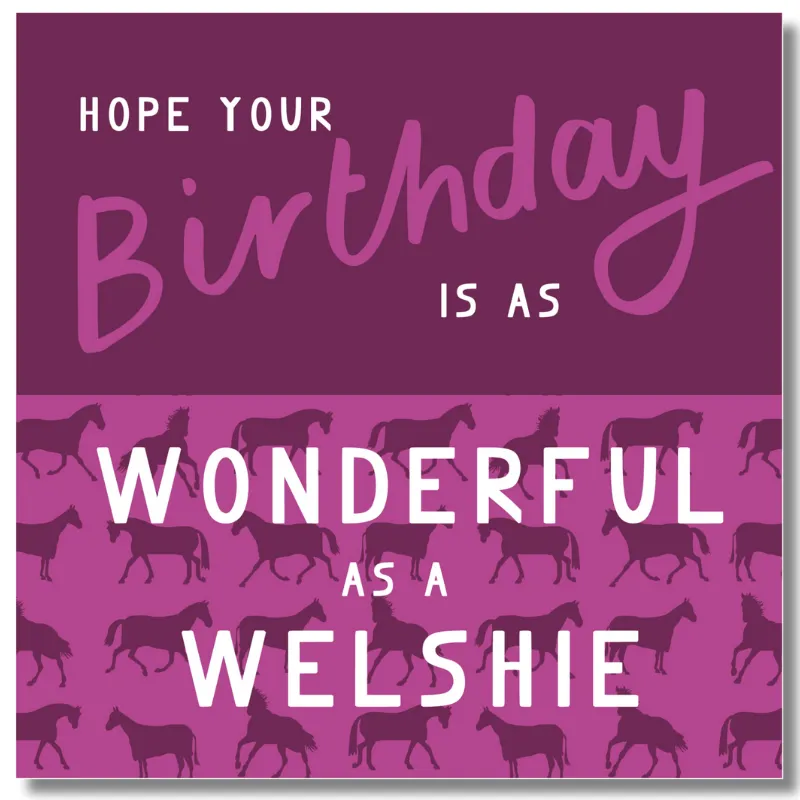 Gubblecote Happy Birthday Card Wonderful as a Welshie in Burgundy and Pink