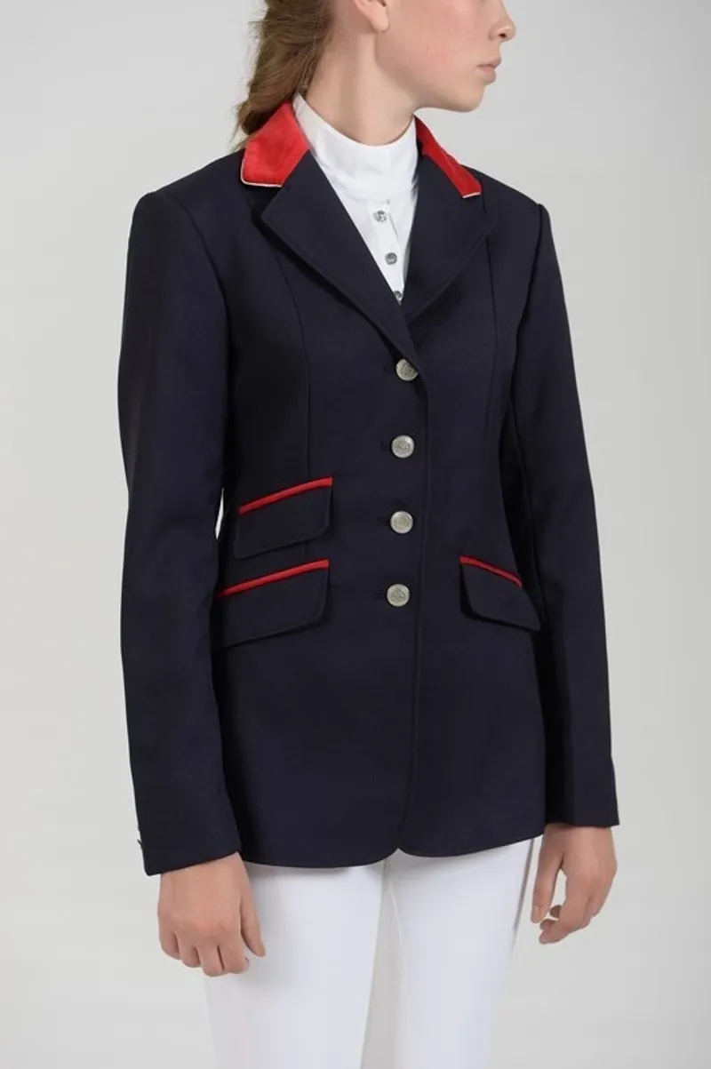 Shires Henley Competition Jacket Ladies Navy and Red