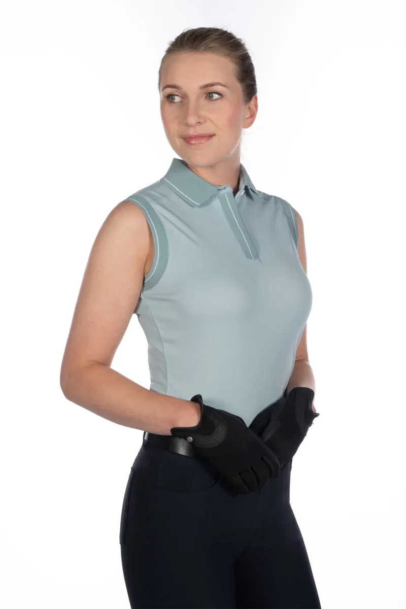 HKM Catherine Sleeveless Polo Shirt Ladies in Light Blue-1