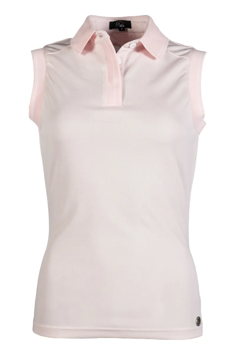 HKM Catherine Sleeveless Polo Shirt Ladies in Light Rose