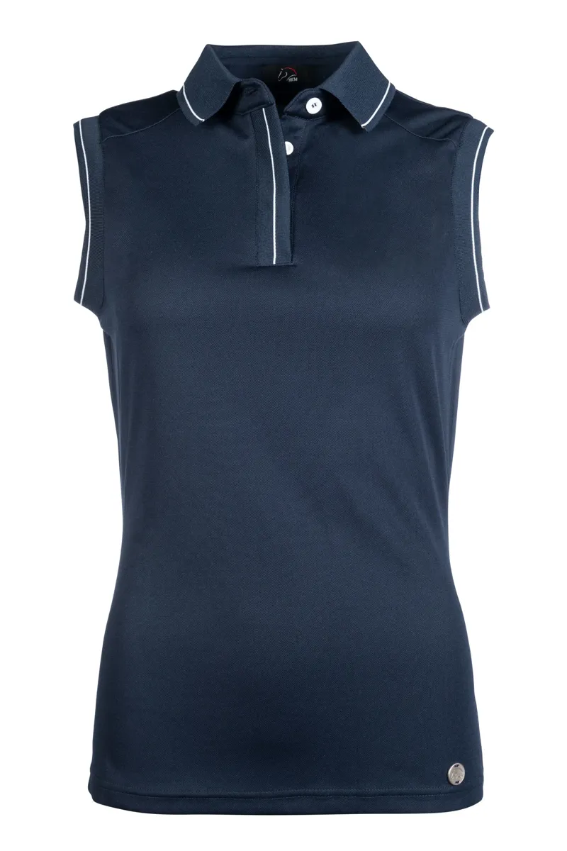 HKM Catherine Sleeveless Polo Shirt Ladies in Navy