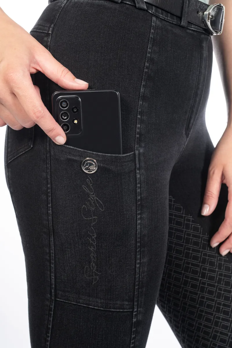 HKM Harbour Island Denim Breeches Ladies in Black-5
