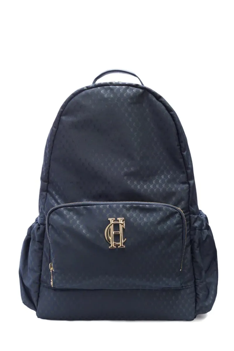 Holland Cooper Burghley Backpack in Ink Navy Monogram-1