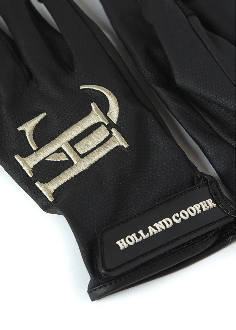 Holland Cooper Burghley Riding Gloves in Black-3