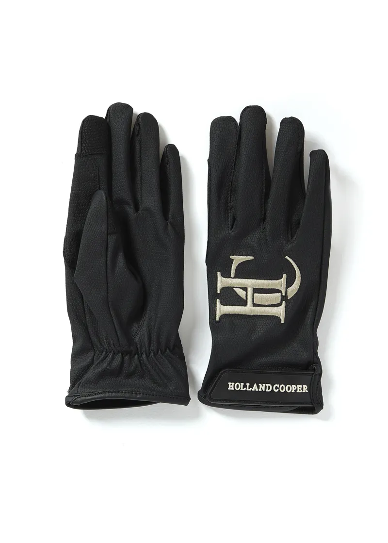 Holland Cooper Burghley Riding Gloves in Black-1