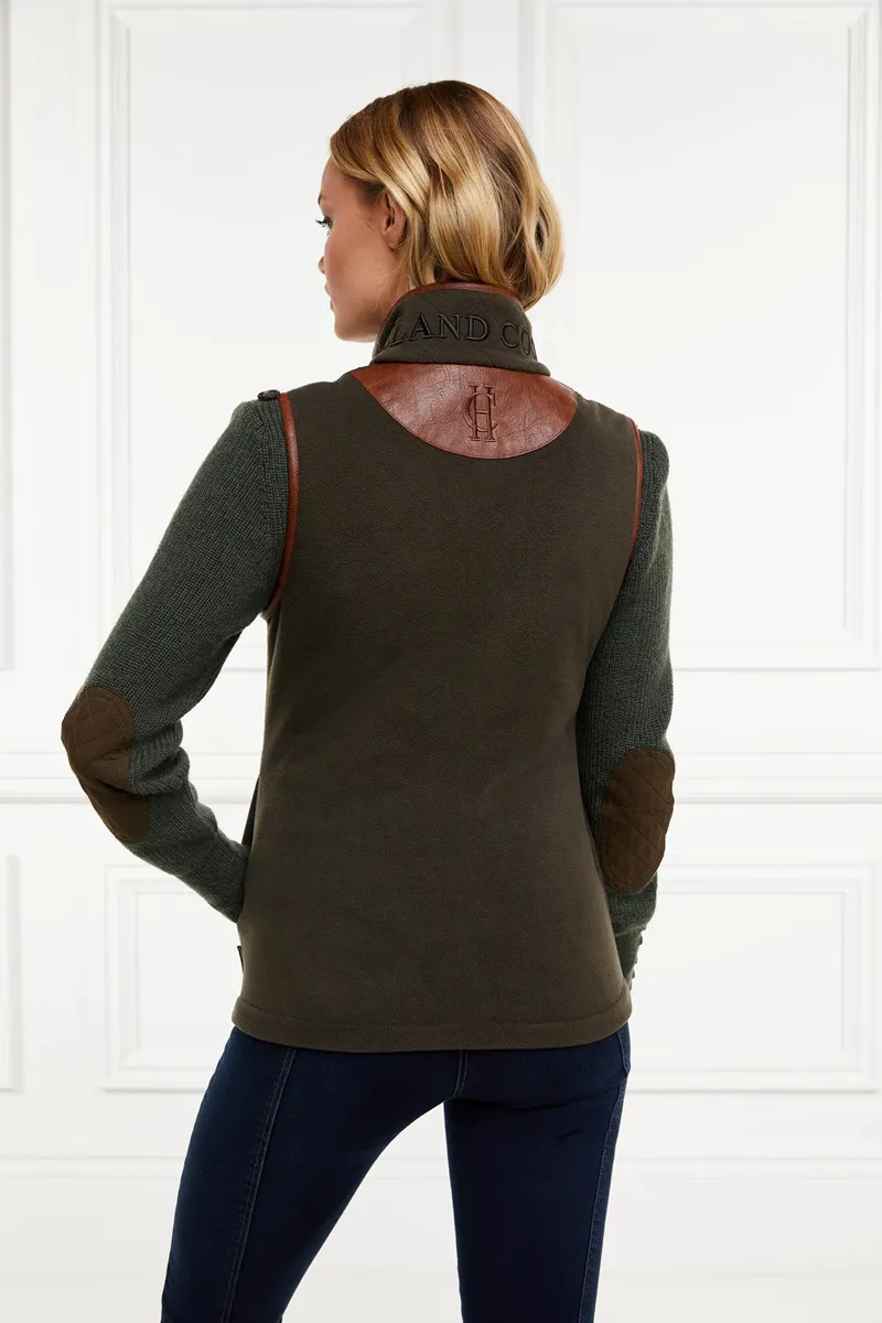Holland Cooper Country Fleece Gilet in Khaki-1