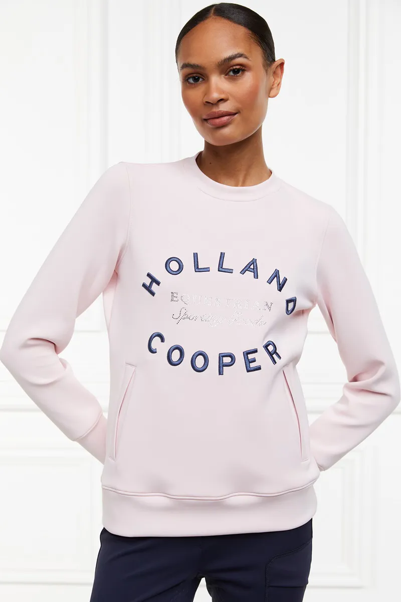 Holland Cooper Crystal Crew Neck Sweatshirt in Blush