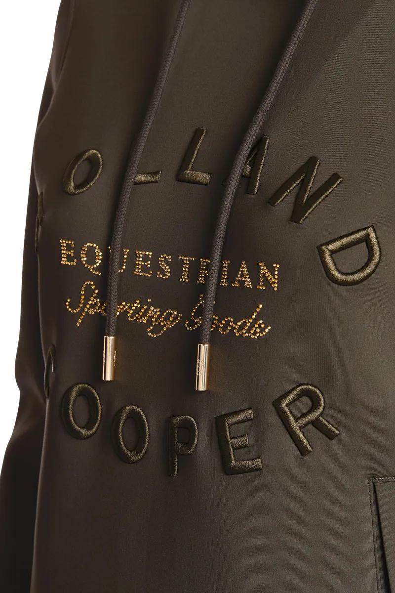 Holland Cooper Crystal Training Hoodie Ladies in Heritage Khaki-2