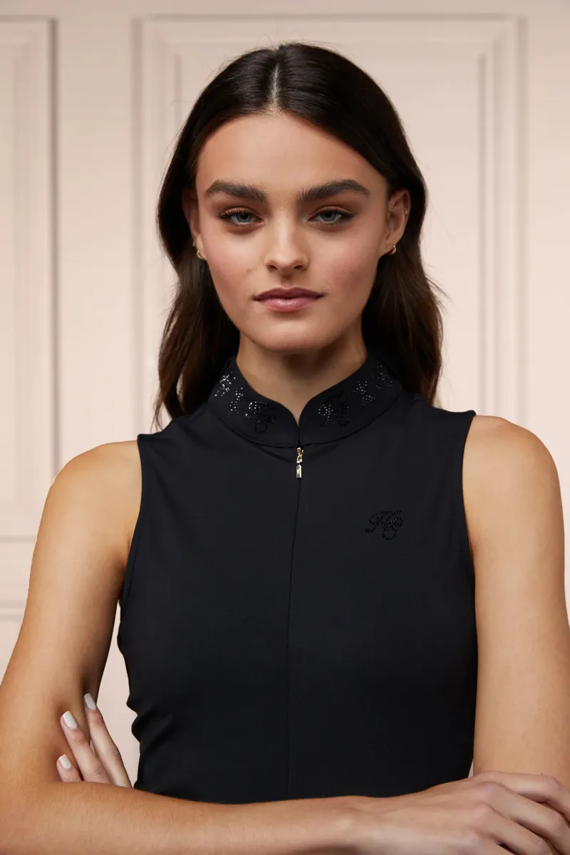 Holland Cooper Crystal Sleeveless Base Layer Ladies in Black-1