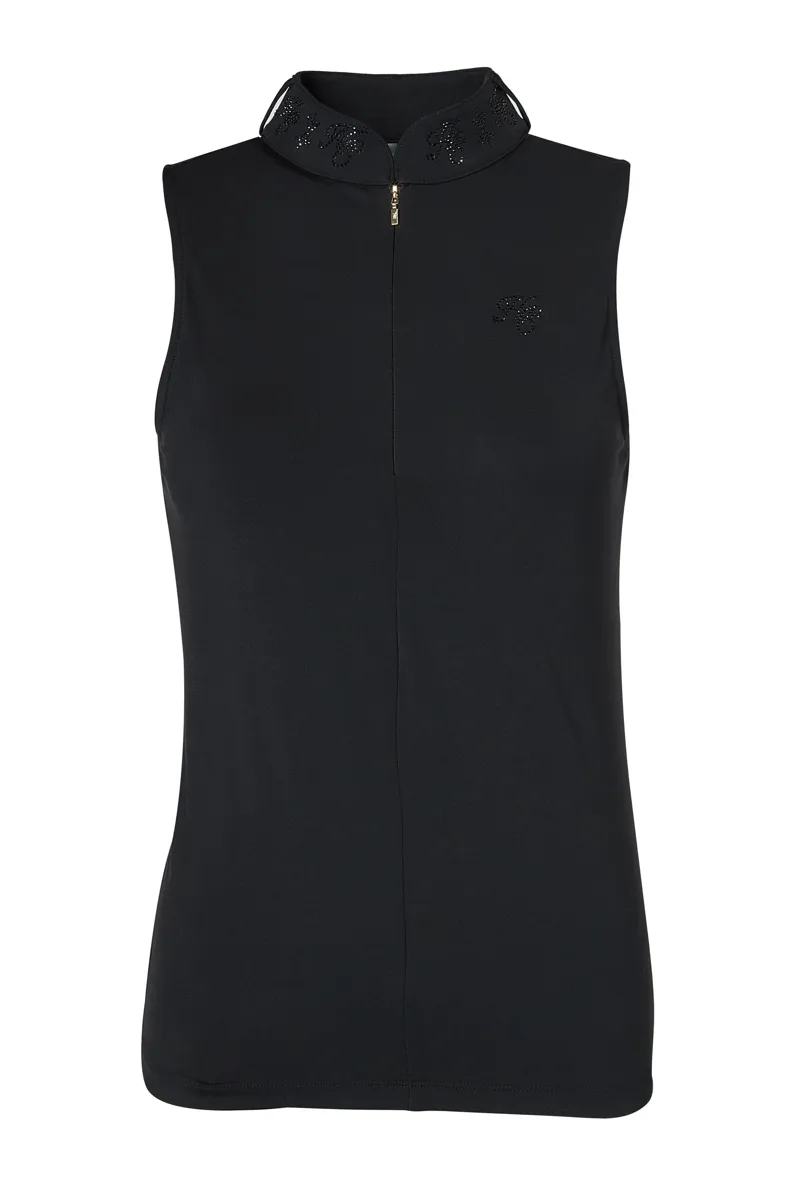 Holland Cooper Crystal Sleeveless Base Layer Ladies in Black-2