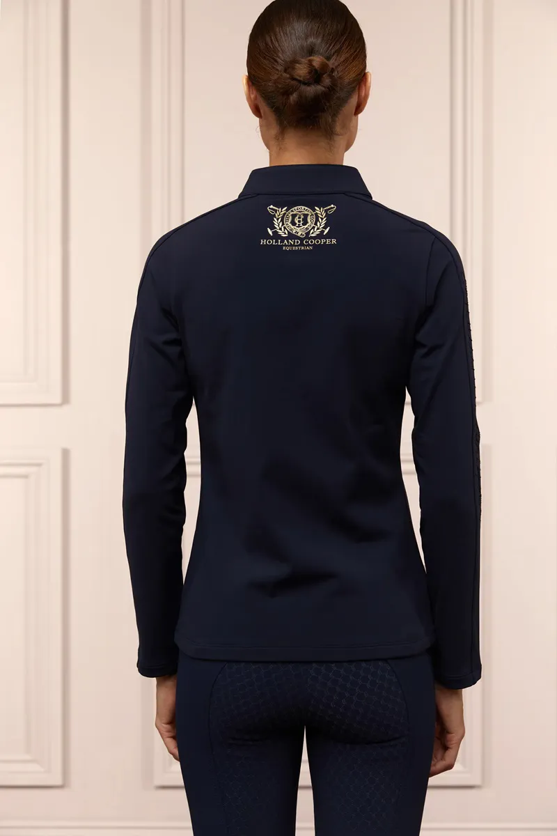 Holland Cooper Crystal Zip Sweatshirt in Ink Navy-2
