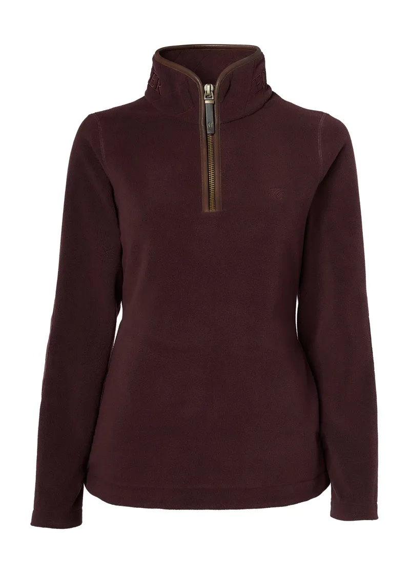 Holland Cooper Country Fleece Half Zip Ladies in Mulberry-1