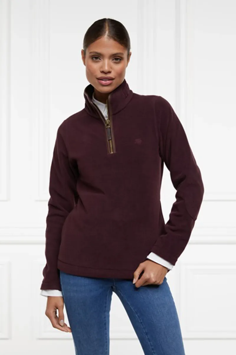 Holland Cooper Country Fleece Half Zip Ladies in Mulberry