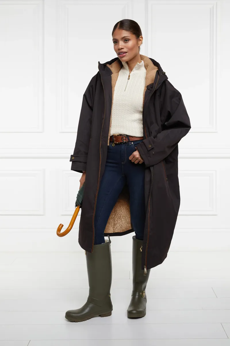 Holland Cooper One-Size Waterproof Coat Ladies in Chocolate-1