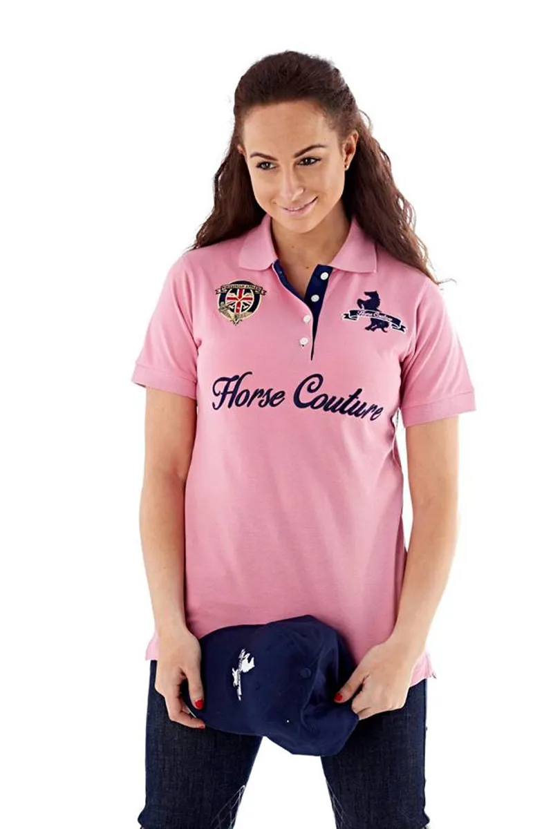 Horse Couture Simona Polo Shirt Pink Ladies