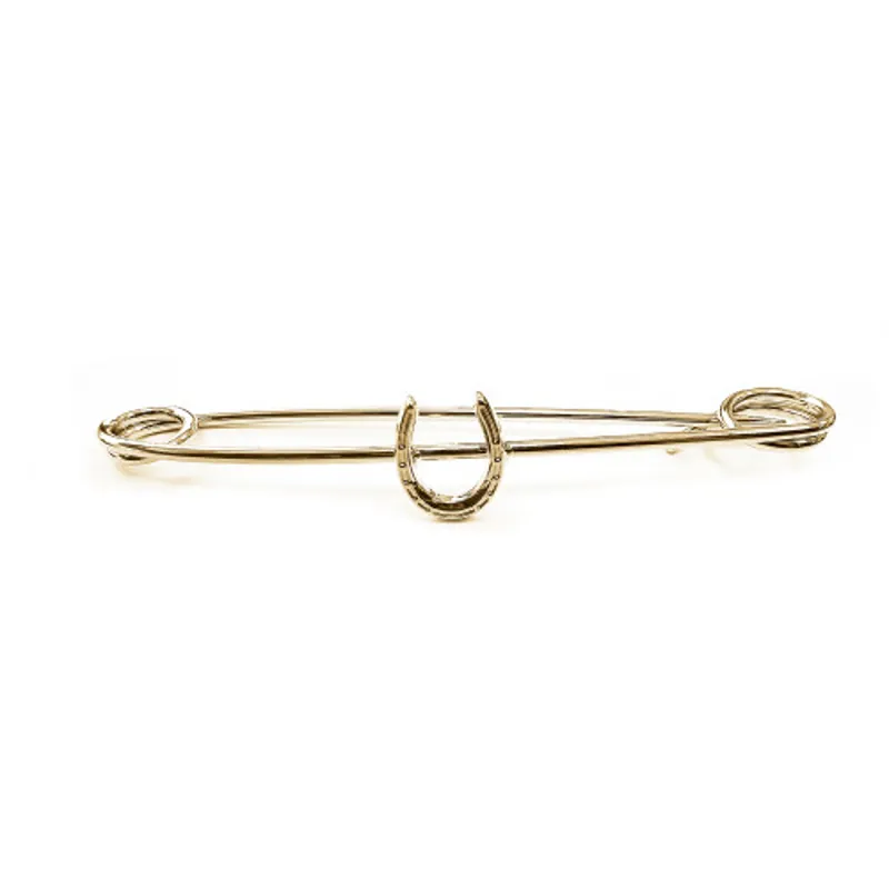 Equetech Traditional Horseshoe Stock Pin in Gold