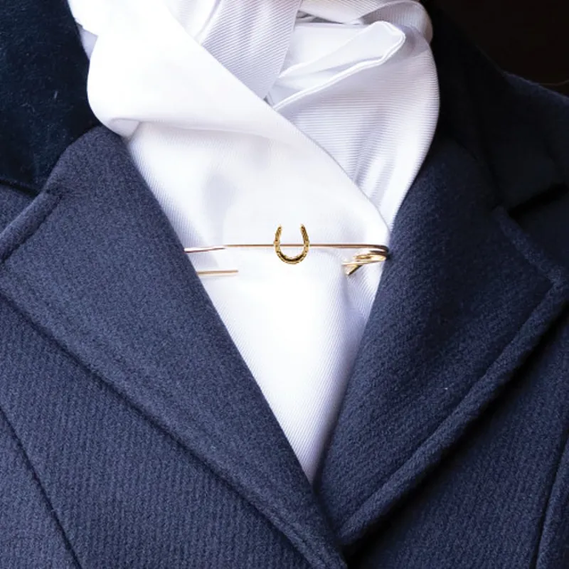 Equetech Traditional Horseshoe Stock Pin in Gold-1