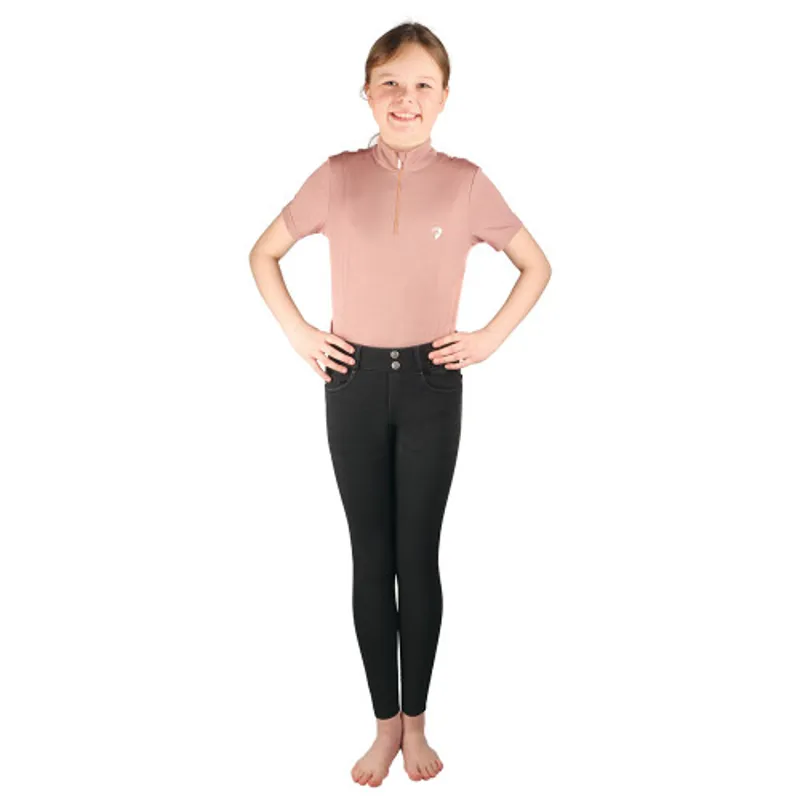 Hy Equestrian Elevate Mizs Denim Breeches Kids in Black-1