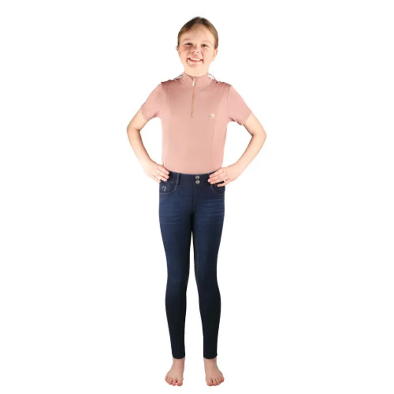 Hy Equestrian Elevate Mizs Denim Breeches Kids in Dark Blue-1