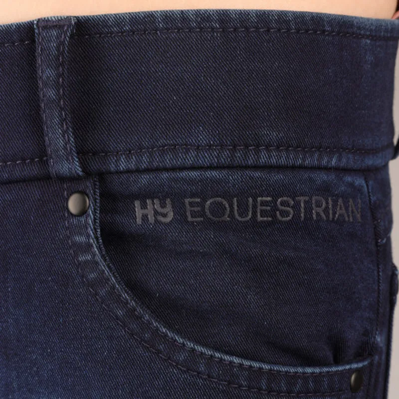Hy Equestrian Elevate Mizs Denim Breeches Kids in Dark Blue-3