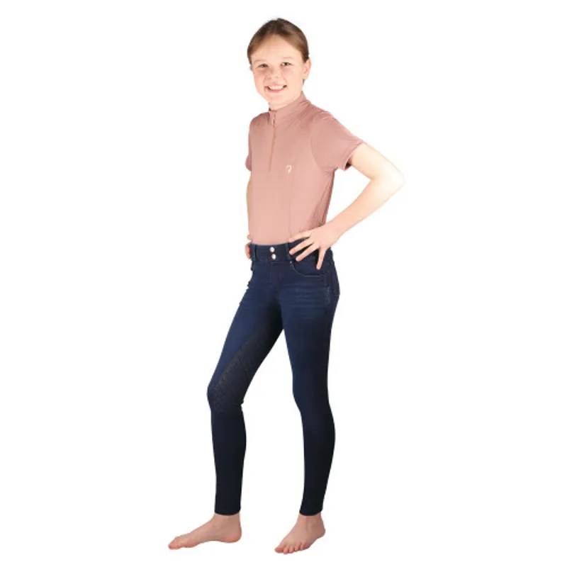 Hy Equestrian Elevate Mizs Denim Breeches Kids in Dark Blue