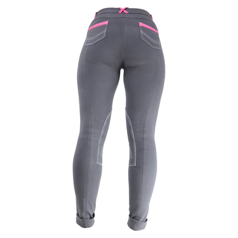 HyPERFORMANCE Diesel Jodhpurs Ladies in Charcoal and Pink