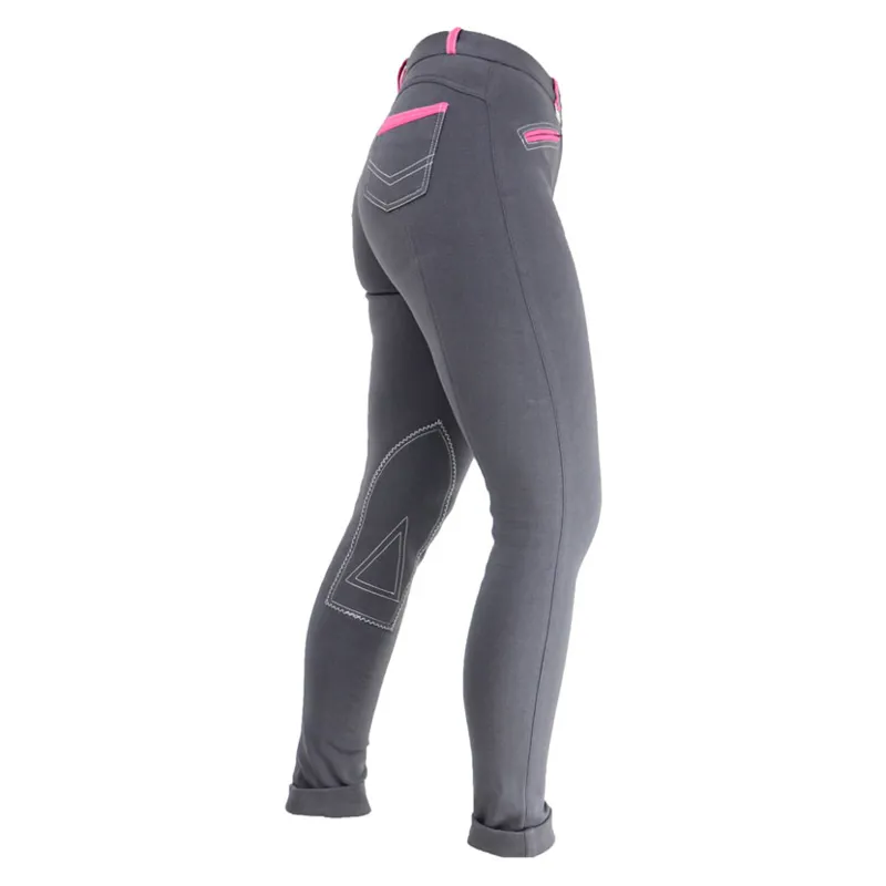 HyPERFORMANCE Diesel Jodhpurs Ladies in Charcoal and Pink-1