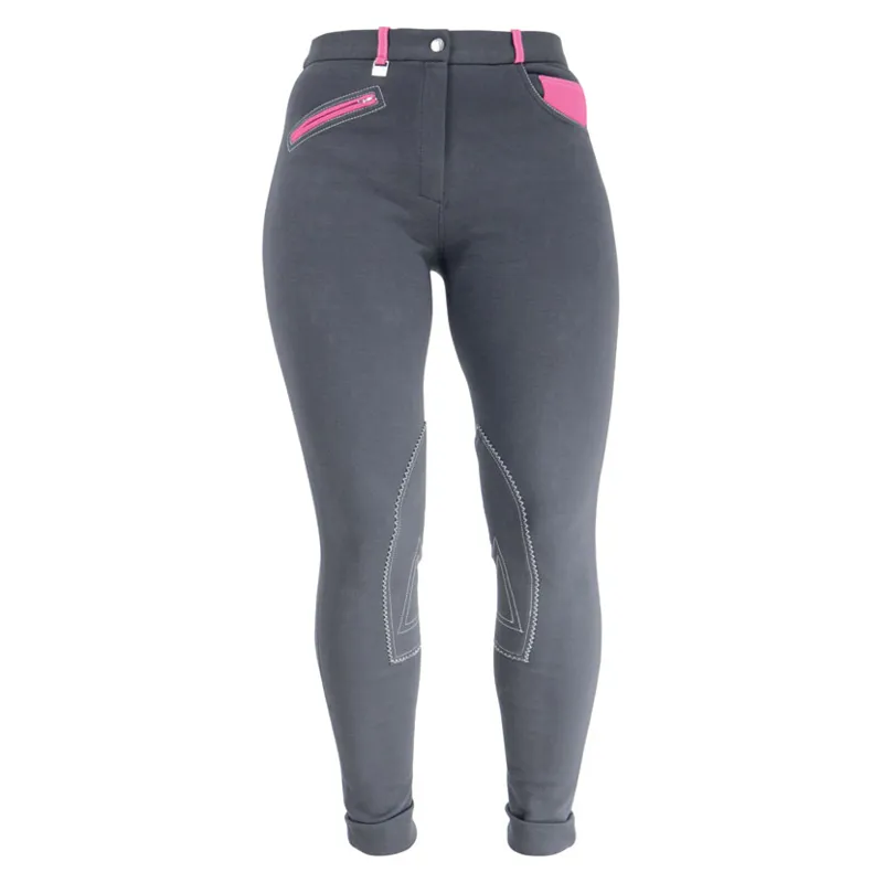 HyPERFORMANCE Diesel Jodhpurs Ladies in Charcoal and Pink-2