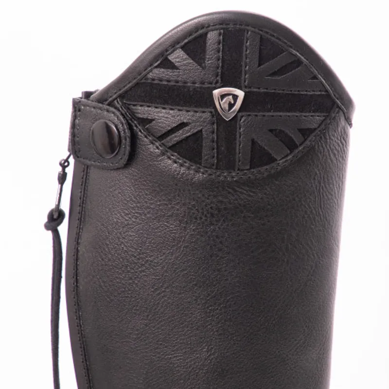Hy Equestrian Junior Union Jack Riding Boots in Black-1
