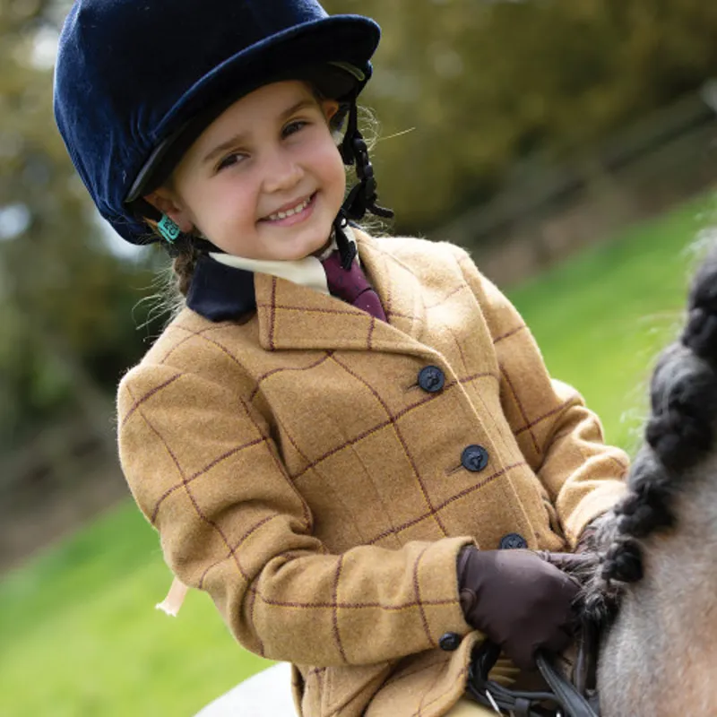 Equetech Junior Wheatley Deluxe Tweed Riding Jacket in Brown-2