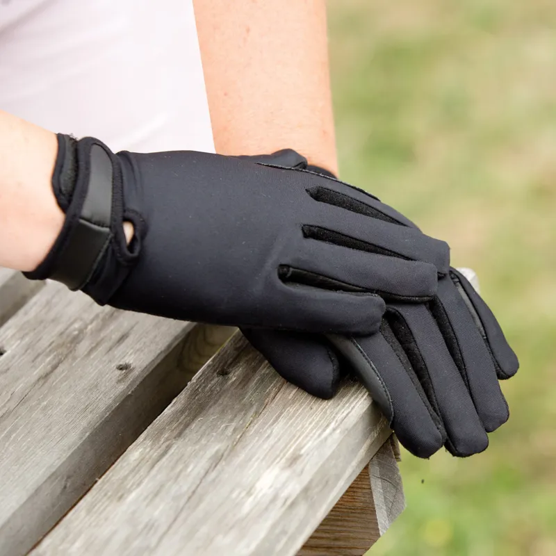 Equetech Stretch Show Riding Gloves in Black