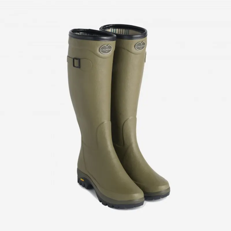 Le Chameau Country Vibram Wellington Boots Ladies Olive