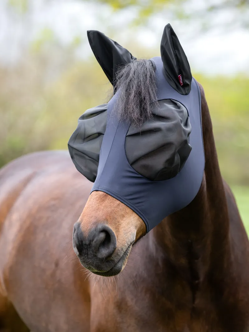 LeMieux Bug Relief Half Fly Mask in Jay Blue