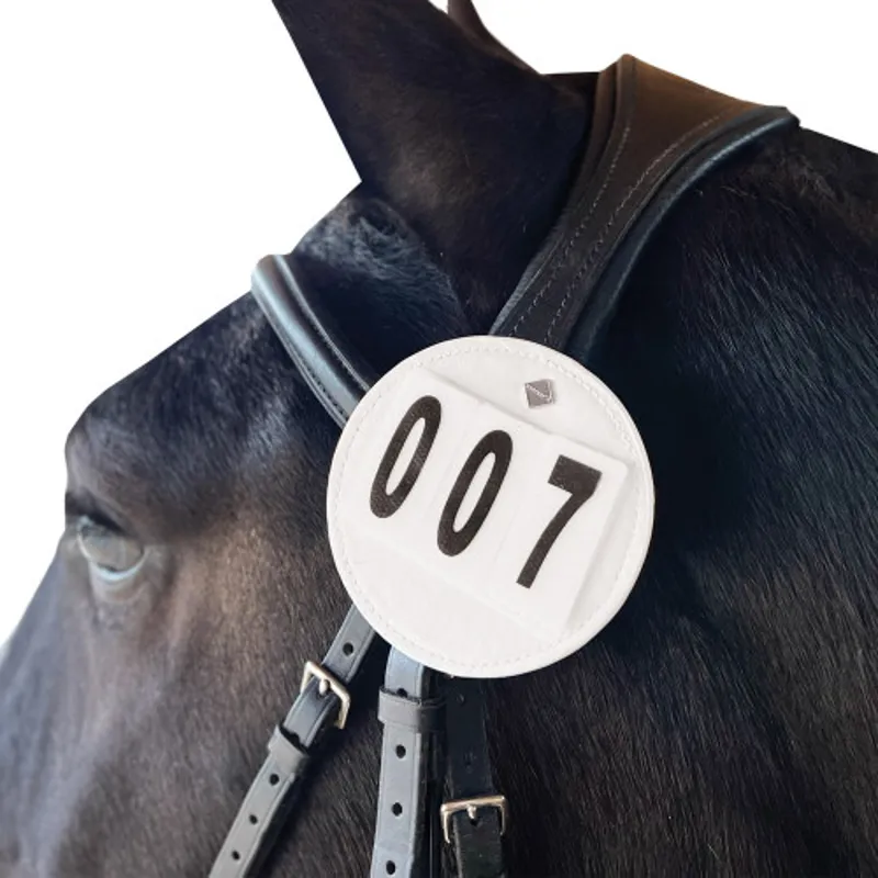 Equetech Luxe Dressage Bridle Numbers Pair in White - WEB EXCLUSIVE
