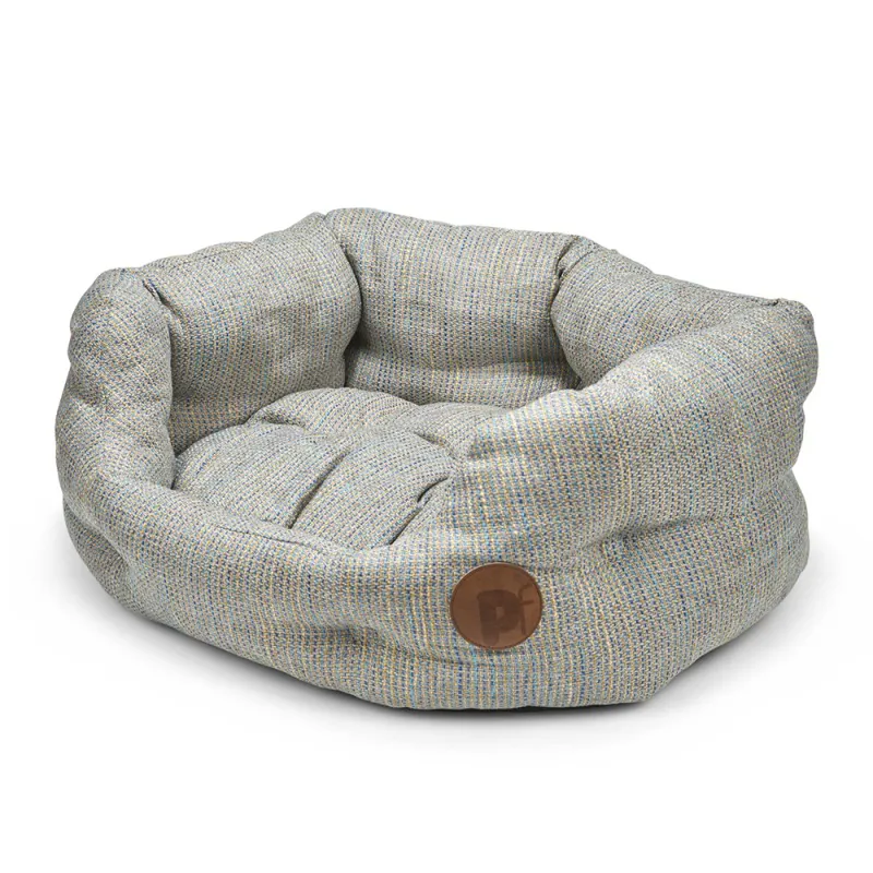 Petface Meadow Weave High Oval Dog Bed in Grey-1