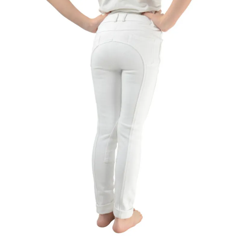 Hy Equestrian Junior Melton Jodhpurs in White-1