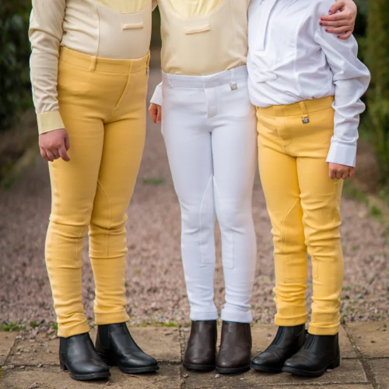 Hy Equestrian Junior Melton Jodhpurs in White-3