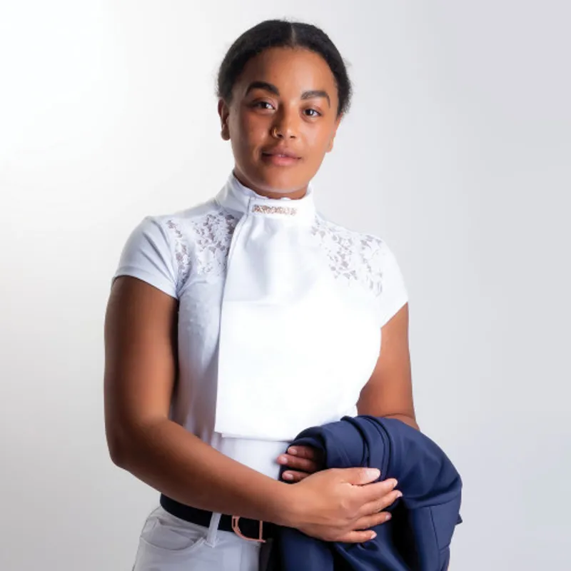 Equetech Mia Lace Competition Shirt Ladies in White - WEB EXCLUSIVE-3