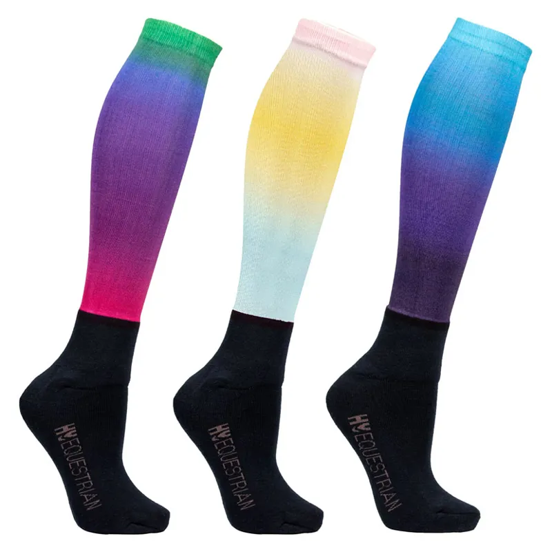 Hy Equestrian Junior Ombre Socks in Navy/Ombre