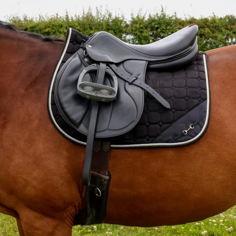 Hy Equestrian On The Bit Saddle Pad in Black/Gold - WEB EXCLUSIVE-2