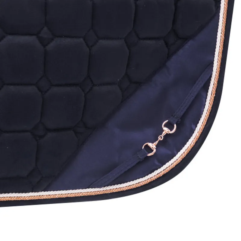 Hy Equestrian On The Bit Saddle Pad in Navy/Rose Gold - WEB EXCLUSIVE-1