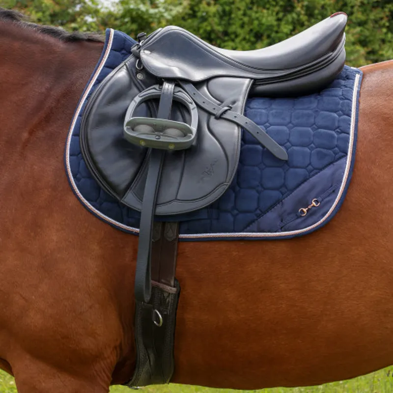 Hy Equestrian On The Bit Saddle Pad in Navy/Rose Gold - WEB EXCLUSIVE-2