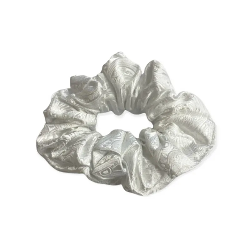 Equetech Paisley Hair Scrunchie in White - WEB EXCLUSIVE