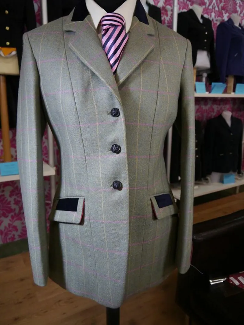 Veste Tweed Mears Hacking Jacket UK 12 – Équitation Campagne – Laine Verte