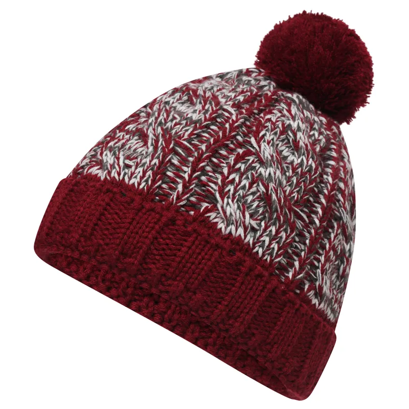 Platinum Pro-Climate Richmond Cable Knit Beanie Hat in Burgundy