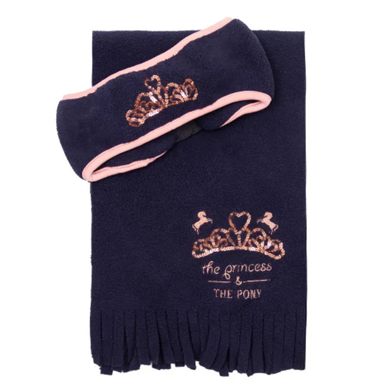 Little Rider Princess and the Pony Headband/Scarf in Navy