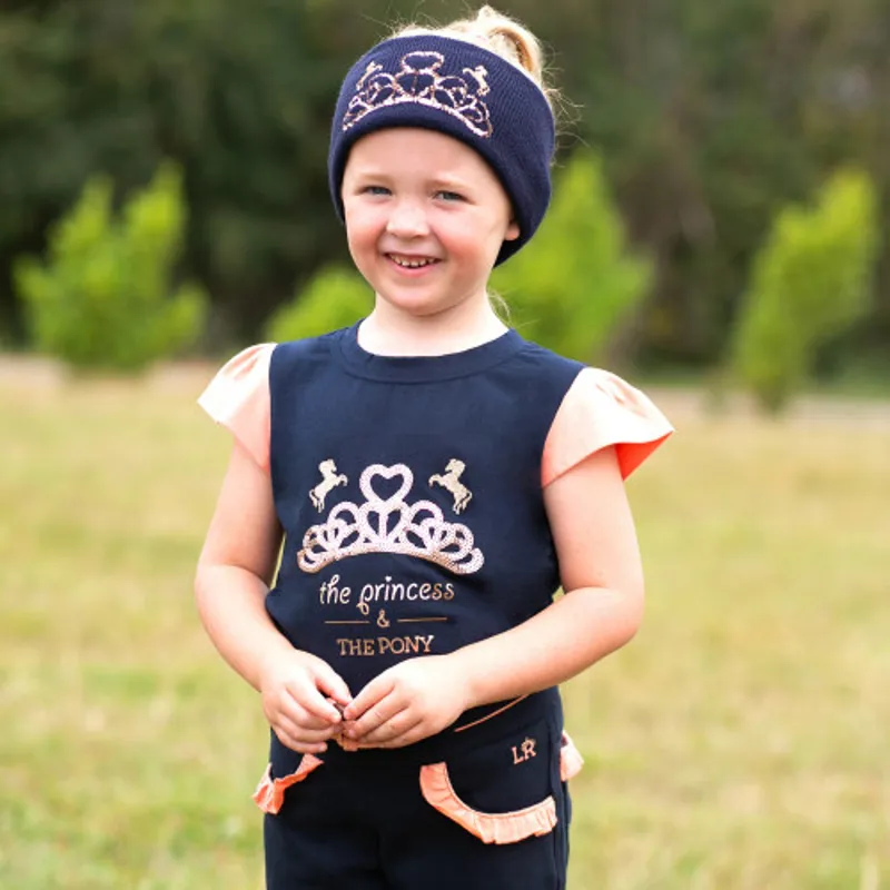 Little Rider Princess and the Pony Headband/Snood in Navy-1