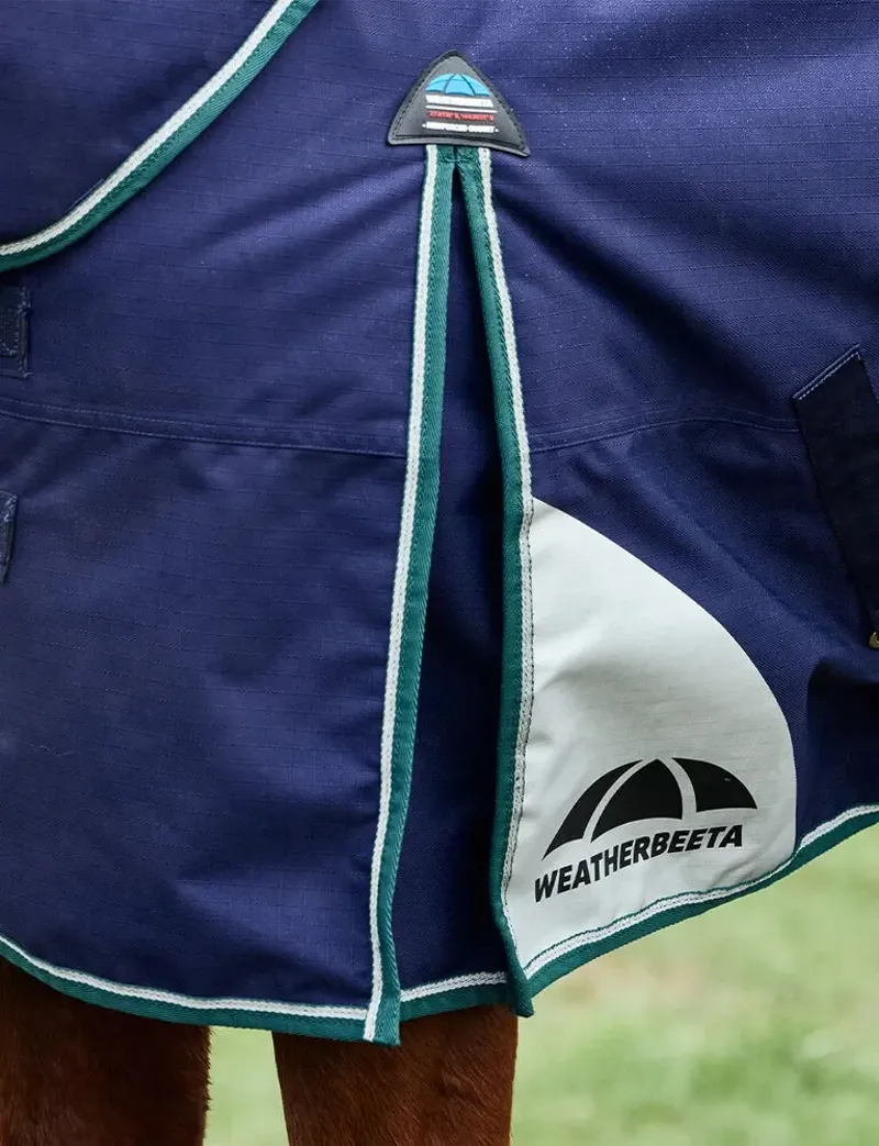 Weatherbeeta Comfitec Plus Dynamic Detach-a-Neck 220g Turnout Rug in Navy and Forest-6