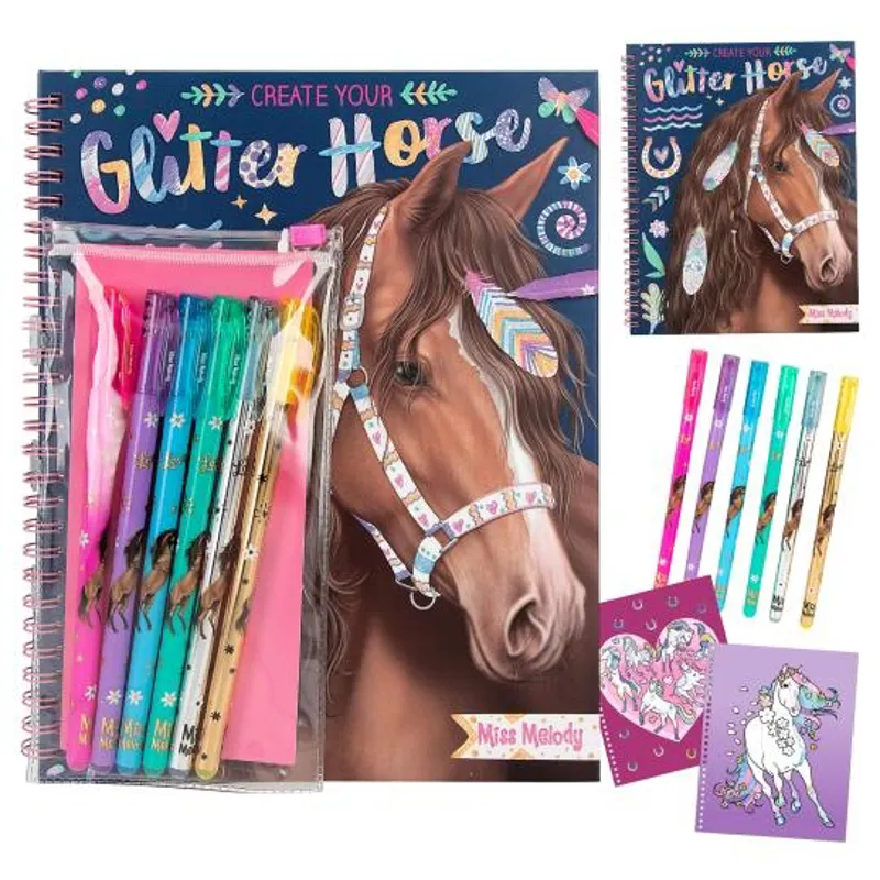 Miss Melody Create Your Glitter Horses Colouring Book