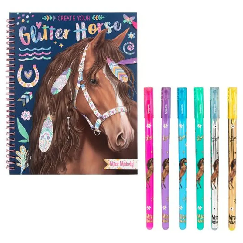 Miss Melody Create Your Glitter Horses Colouring Book-1